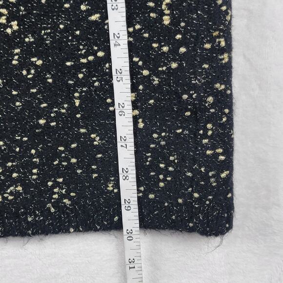 Ann Taylor XL Knit Pull On Midi Skirt Black Gold Metallic Party Holiday Office - Picture 8 of 8
